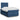 Pat box spring cu saltea, albastru, 120x190 cm, material textil