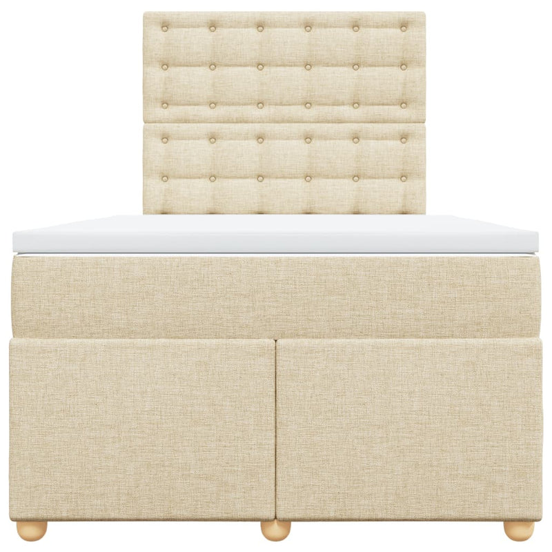 Pat continental cu saltea, crem, 120x190 cm, textil