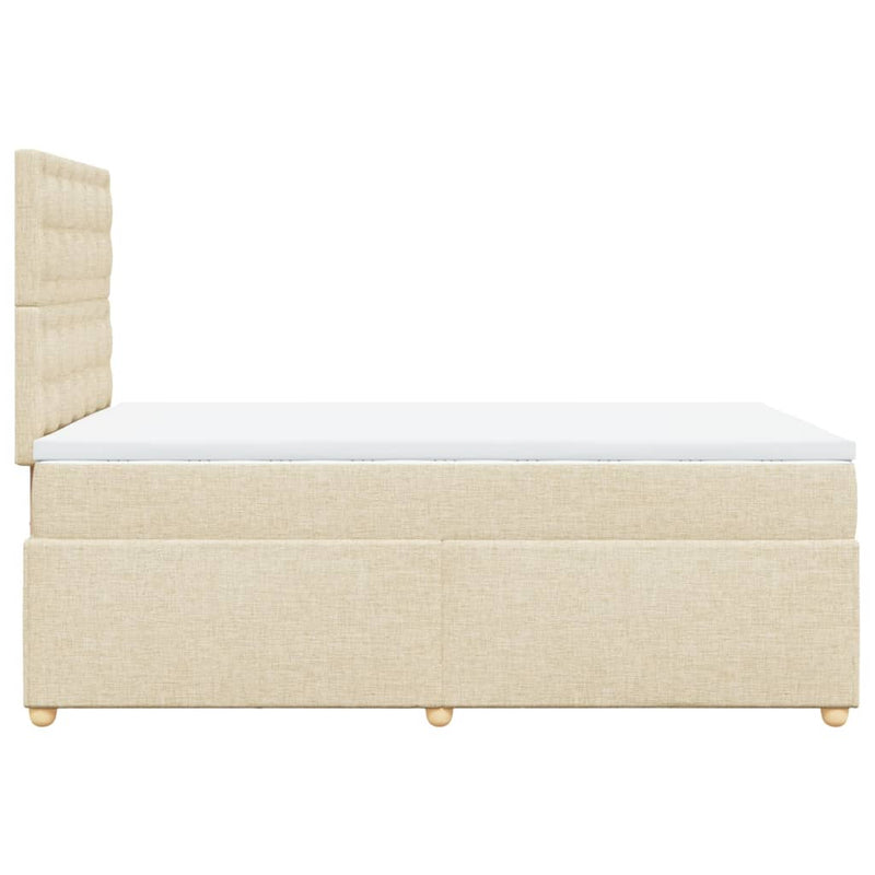 Pat continental cu saltea, crem, 120x190 cm, textil
