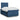 Pat box spring cu saltea, albastru, 120x190 cm, material textil