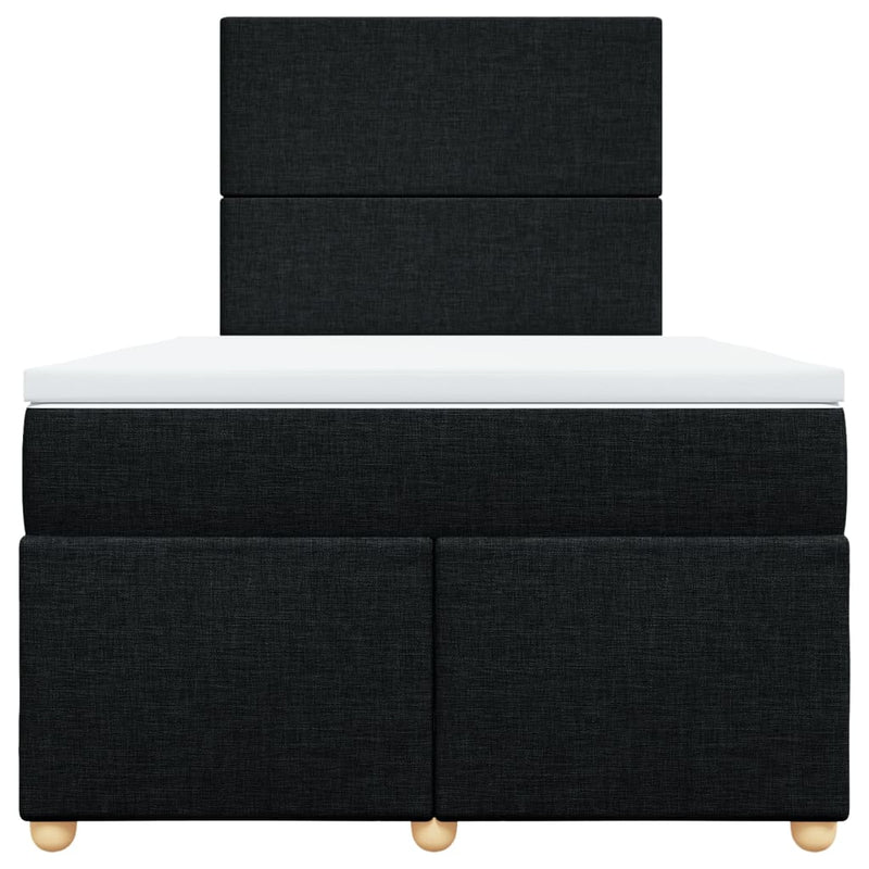 Pat box spring cu saltea, negru, 120x200 cm, textil