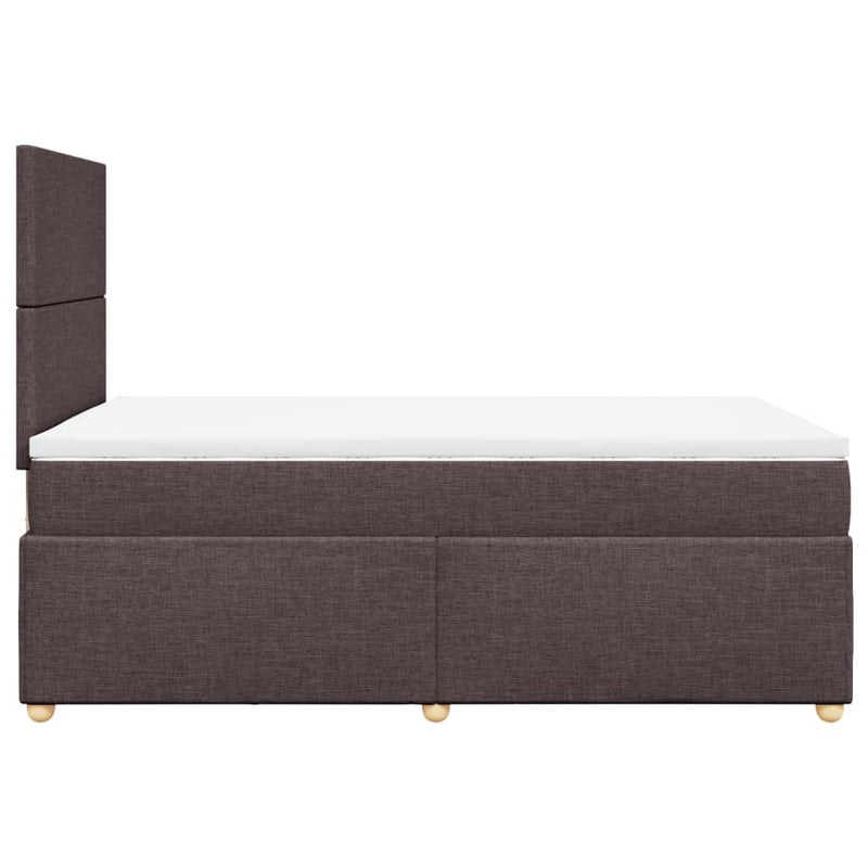Pat box spring cu saltea, maro închis, 120x200 cm, textil