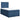 Pat box spring cu saltea, albastru, 120x200 cm, textil