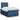 Pat box spring cu saltea, albastru, 120x200 cm, textil