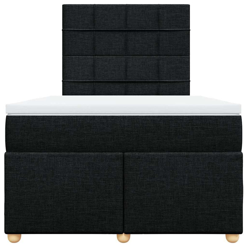 Pat box spring cu saltea, negru, 120x200 cm, textil