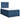 Pat box spring cu saltea, albastru, 120x200 cm, textil