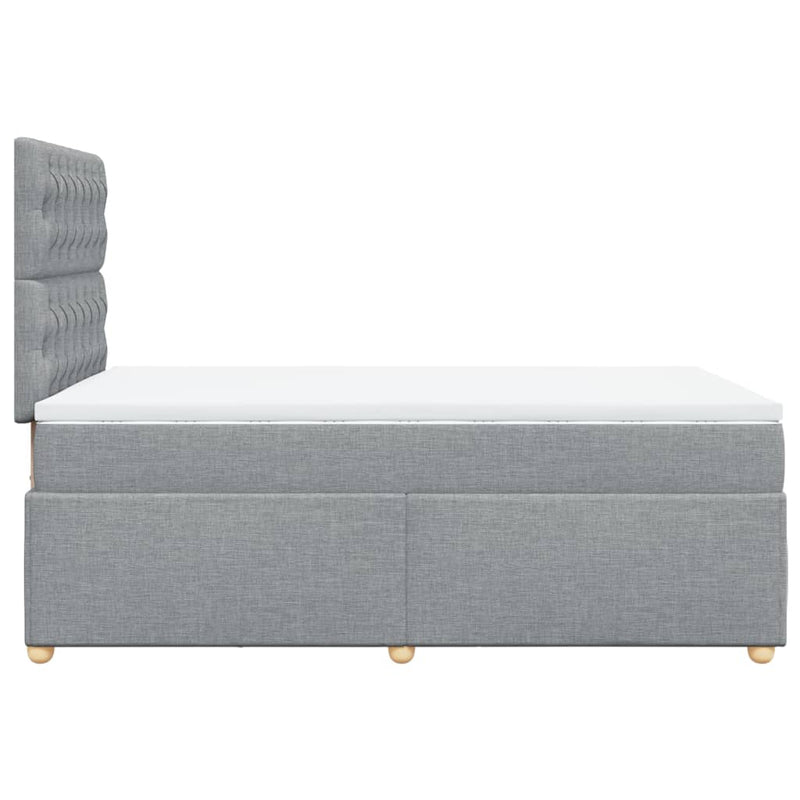 Pat continental cu saltea, gri deschis, 120x200 cm, textil