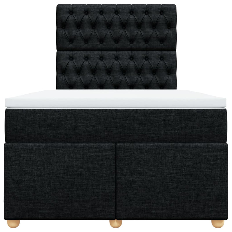 Pat box spring cu saltea, negru, 120x200 cm, textil