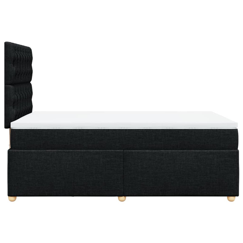 Pat box spring cu saltea, negru, 120x200 cm, textil