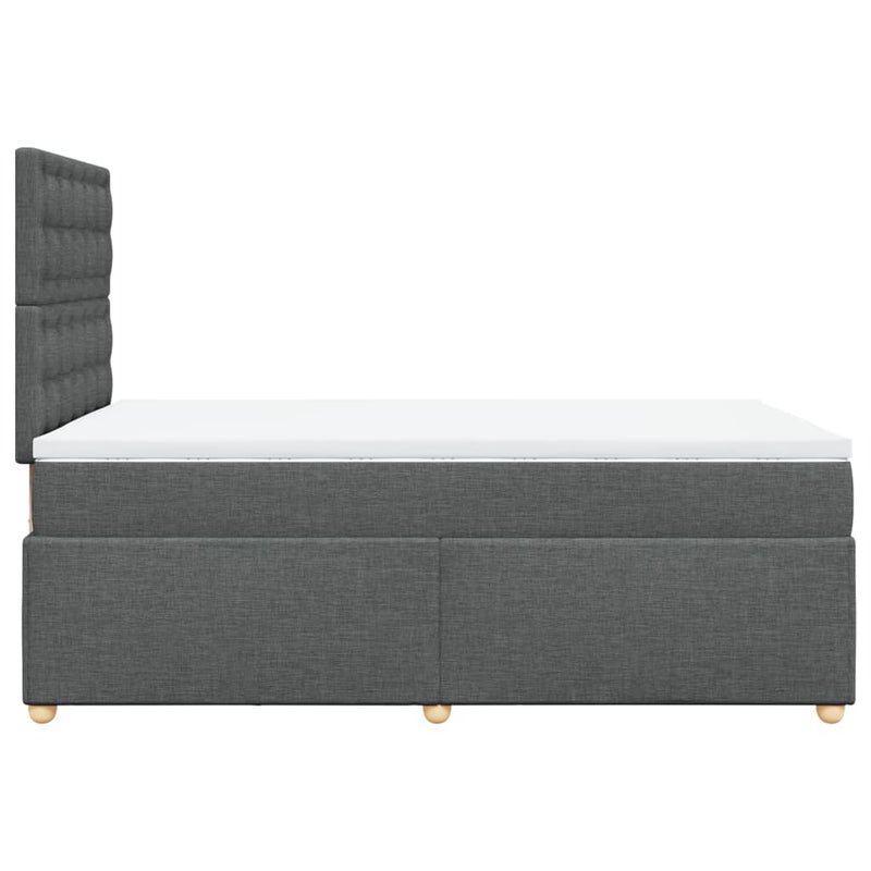 Pat box spring cu saltea, gri închis, 120x200 cm, textil