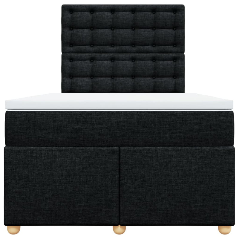Pat box spring cu saltea, negru, 120x200 cm, textil
