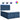 Pat box spring cu saltea, albastru, 140x200 cm, textil