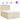 Pat box spring cu saltea, crem, 140x200 cm, textil
