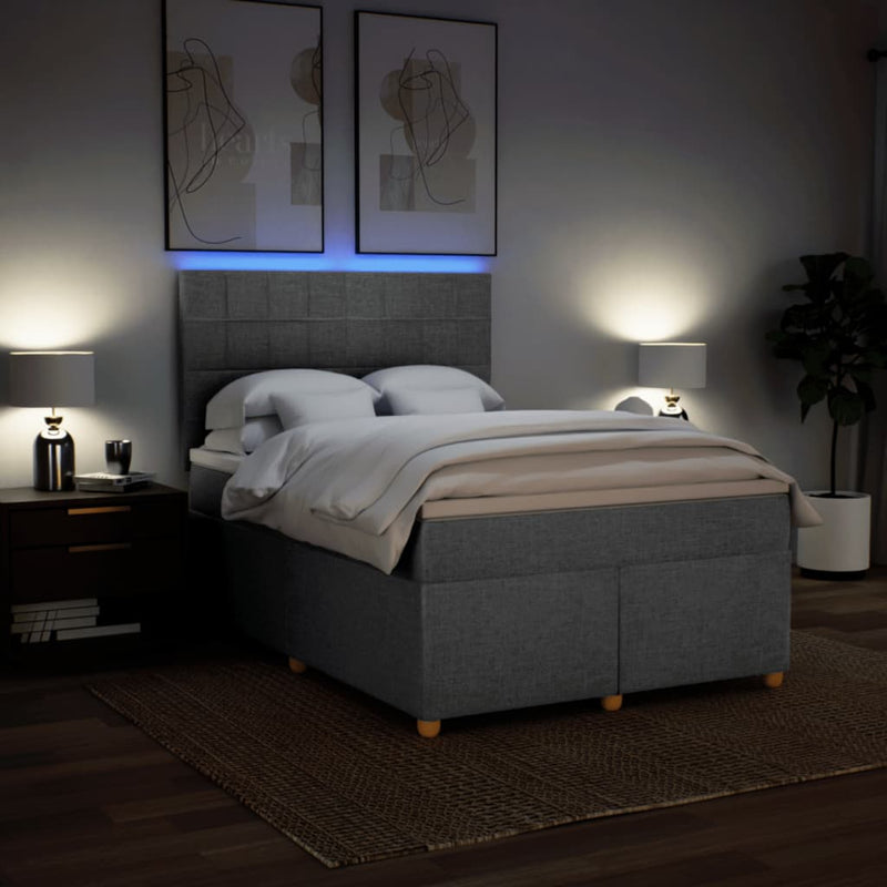 Pat continental, gri deschis, 140x200 cm, material textil