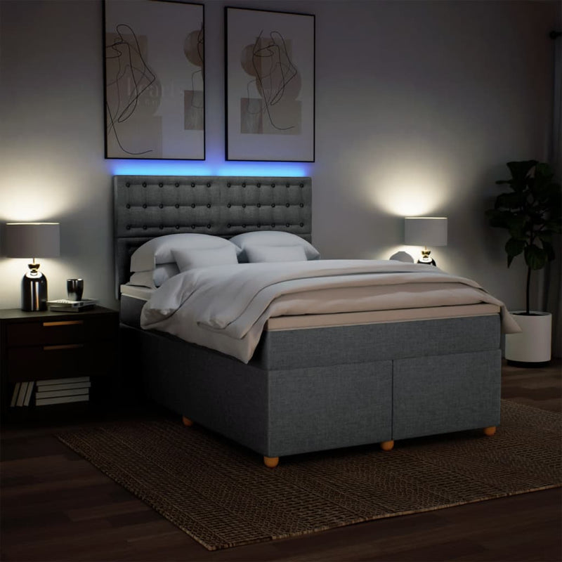 Pat continental, gri deschis, 140x200 cm, material textil