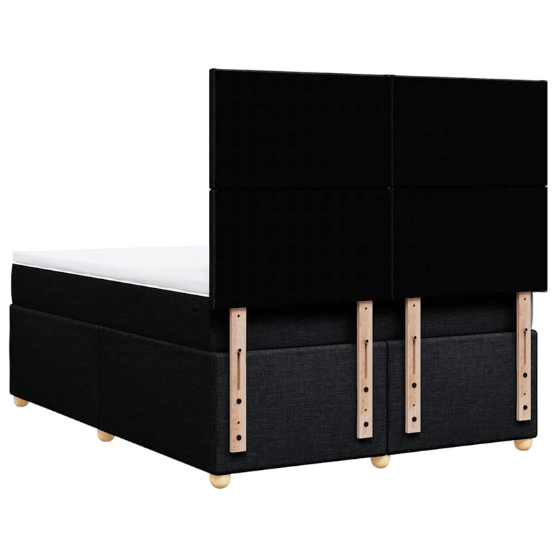 Pat box spring cu saltea, negru, 160x200 cm, textil
