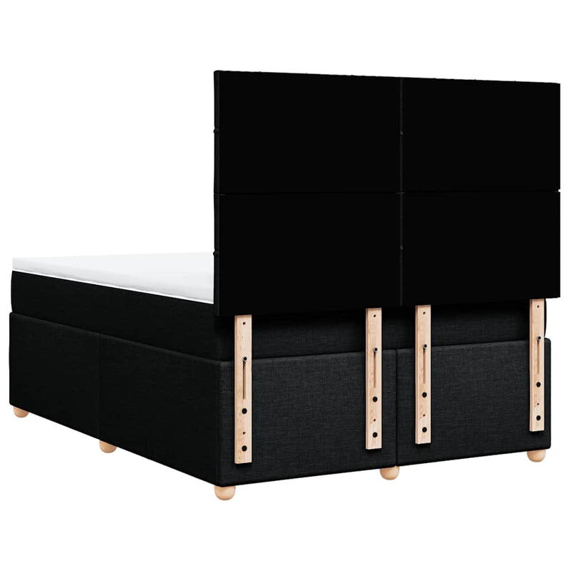 Pat box spring cu saltea, negru, 160x200 cm, textil