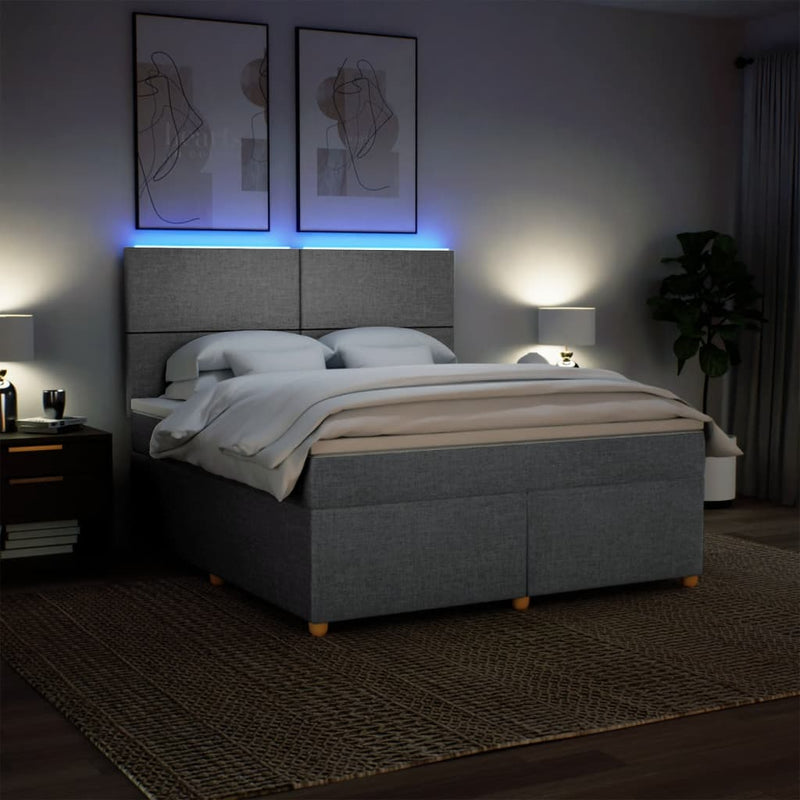 Pat continental, gri deschis, 180x200 cm, material textil