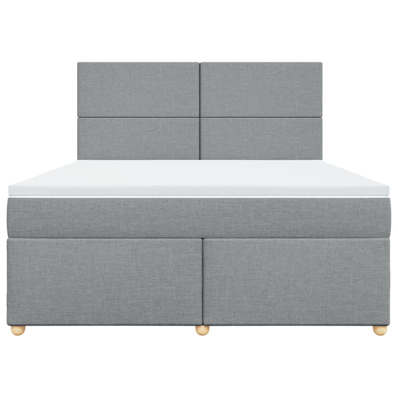 Pat continental, gri deschis, 180x200 cm, material textil