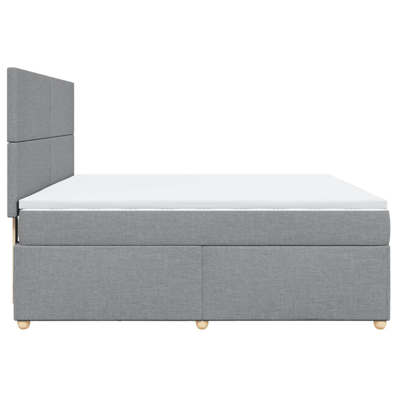 Pat continental, gri deschis, 180x200 cm, material textil