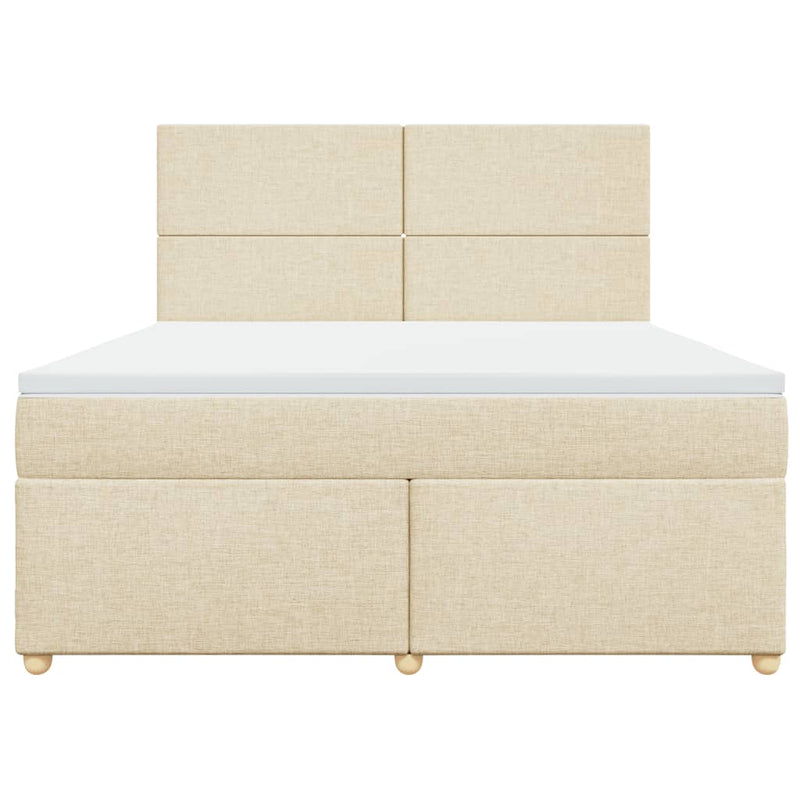 Pat continental cu saltea, crem, 180x200 cm, textil