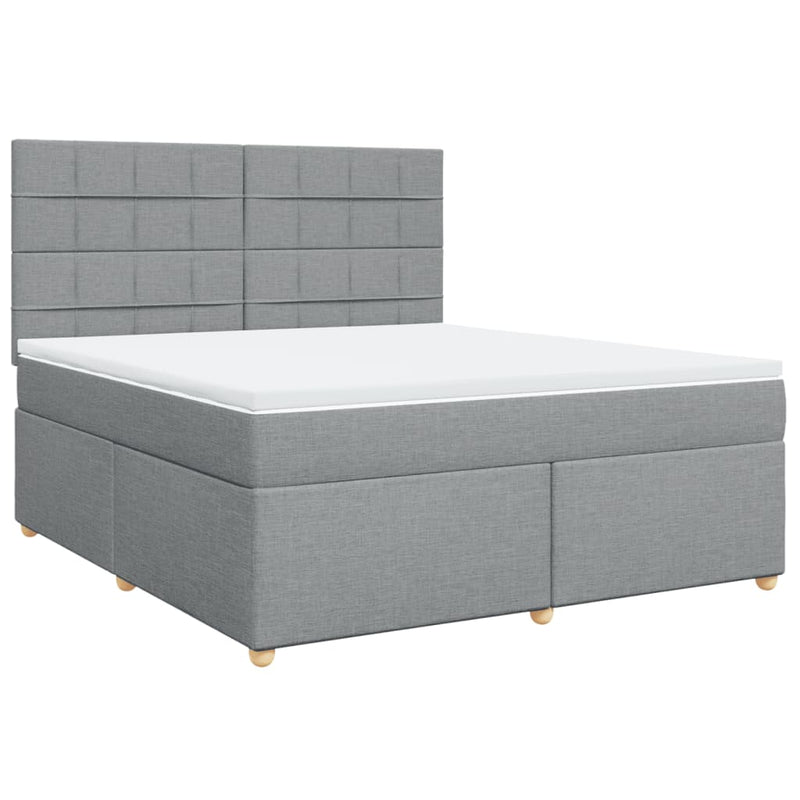 Pat continental, gri deschis, 180x200 cm, material textil