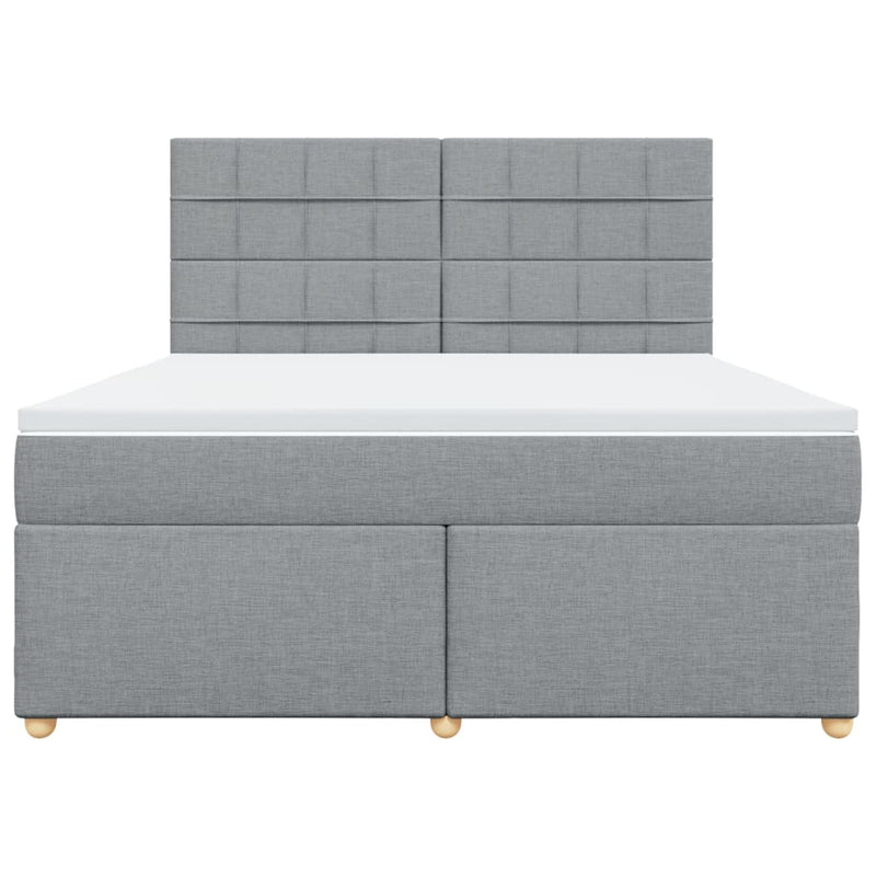 Pat continental, gri deschis, 180x200 cm, material textil