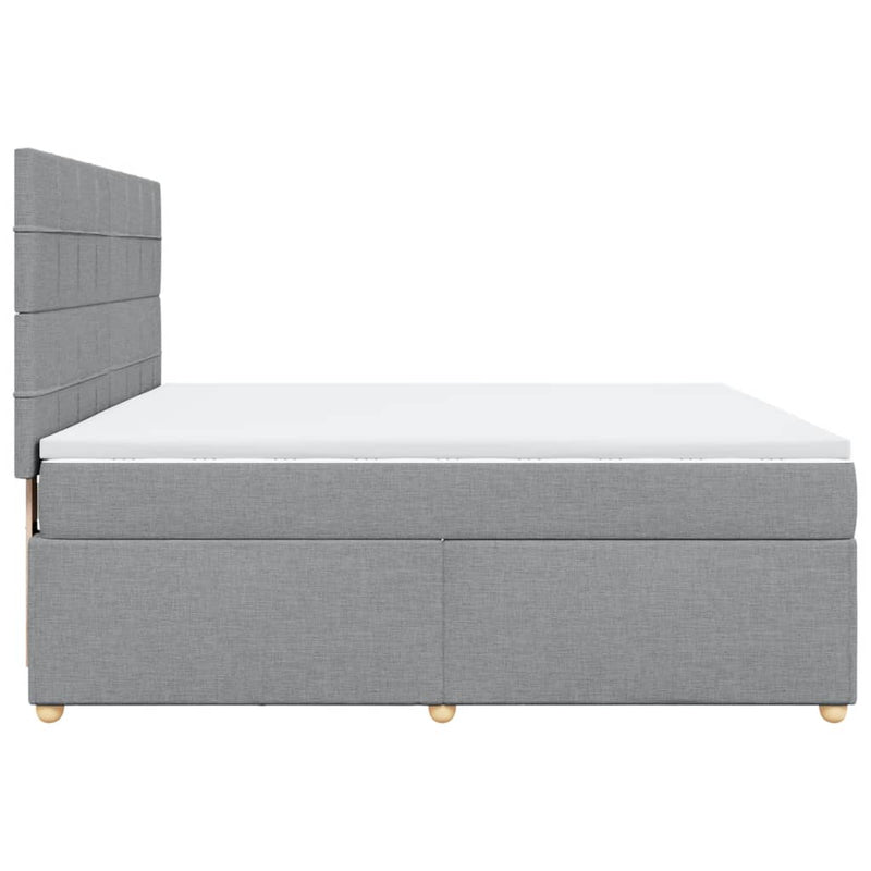 Pat continental, gri deschis, 180x200 cm, material textil