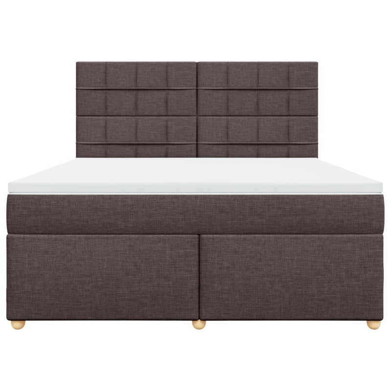 Pat continental cu saltea maro închis 180x200cm material textil