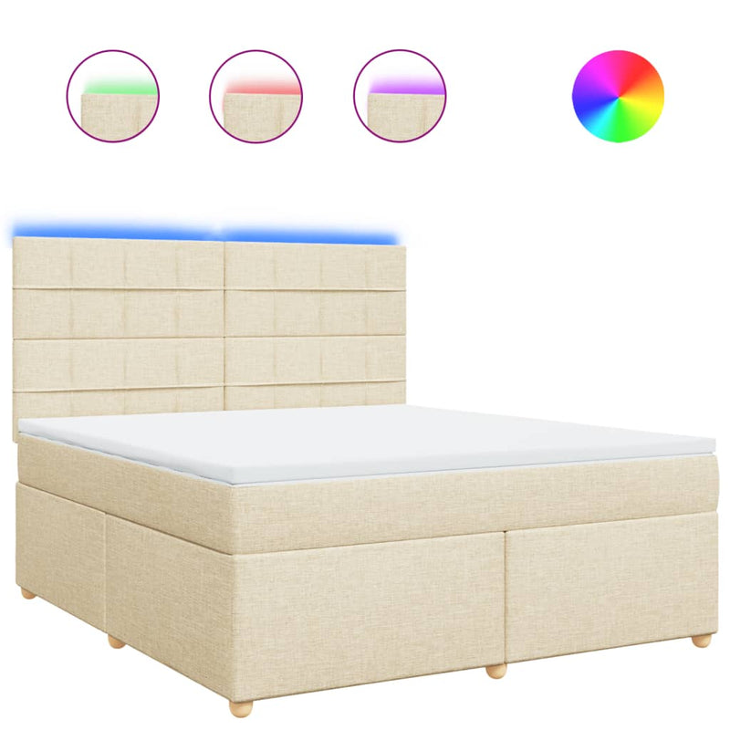 Pat continental cu saltea, crem, 180x200 cm, textil