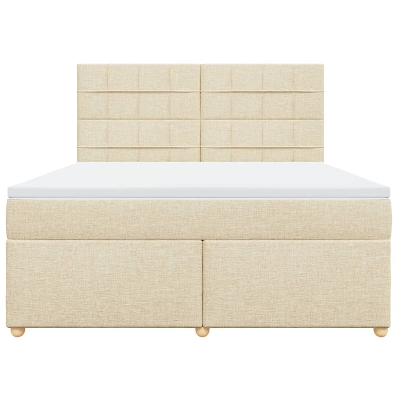 Pat continental cu saltea, crem, 180x200 cm, textil