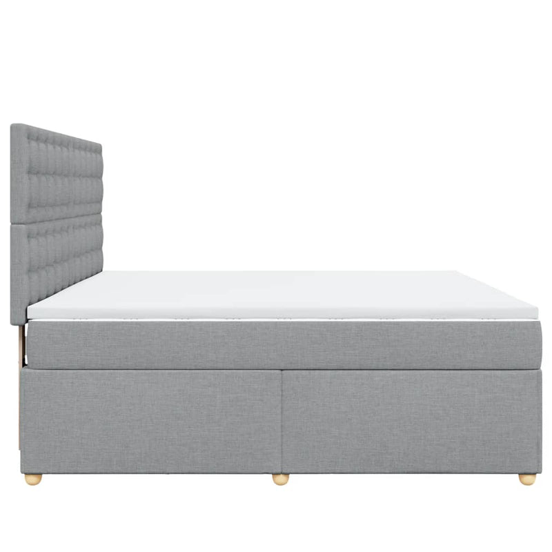 Pat continental, gri deschis, 180x200 cm, material textil