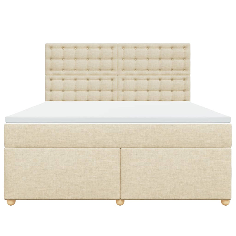 Pat continental cu saltea, crem, 180x200 cm, textil