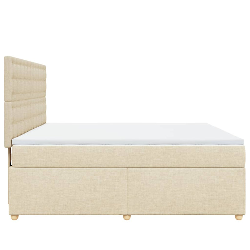 Pat continental cu saltea, crem, 180x200 cm, textil