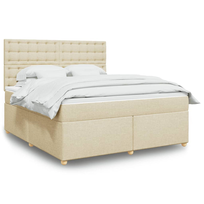 Pat continental cu saltea, crem, 180x200 cm, textil