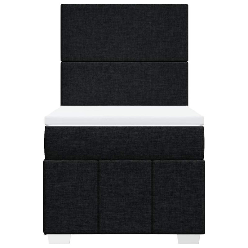 Pat box spring cu saltea, negru, 80x200 cm, textil