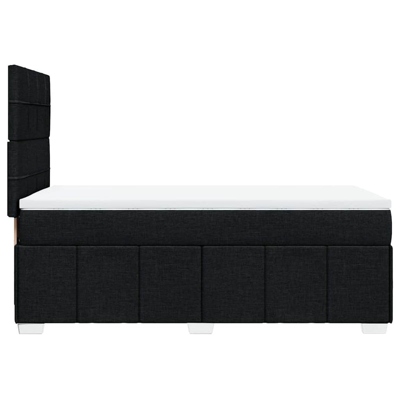 Pat box spring cu saltea, negru, 80x200 cm, textil