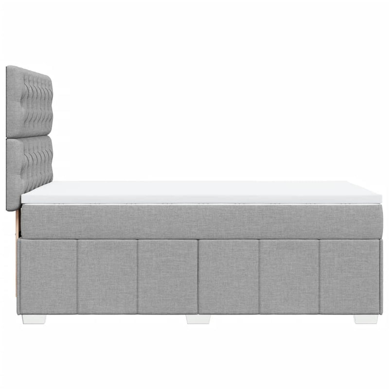 Pat continental cu saltea, gri deschis, 80x200 cm, textil