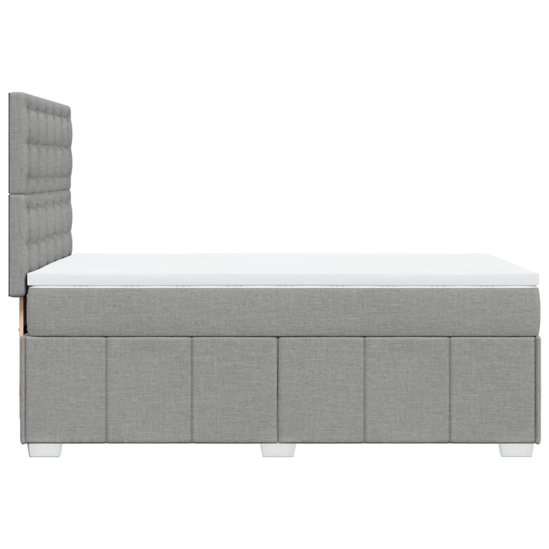 Pat continental cu saltea, gri deschis, 80x200 cm, textil