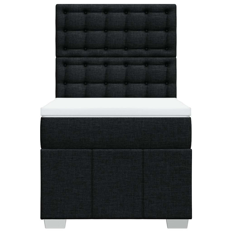 Pat box spring cu saltea, negru, 80x200 cm, textil