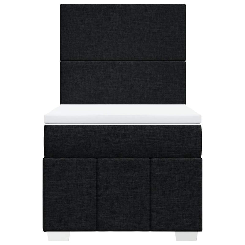Pat box spring cu saltea, negru, 90x190 cm, textil