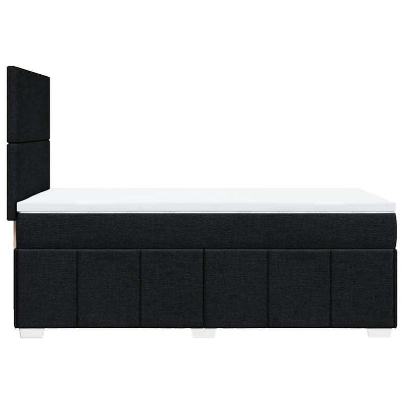 Pat box spring cu saltea, negru, 90x190 cm, textil