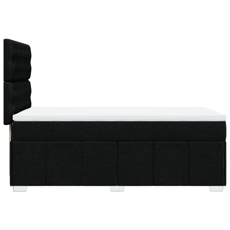 Pat box spring cu saltea, negru, 90x190 cm, textil