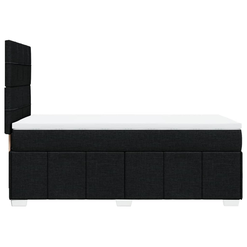 Pat box spring cu saltea, negru, 90x200 cm, textil