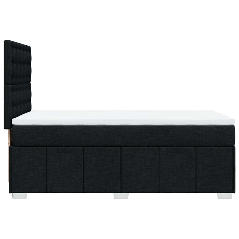 Pat box spring cu saltea, negru, 100x200 cm, textil
