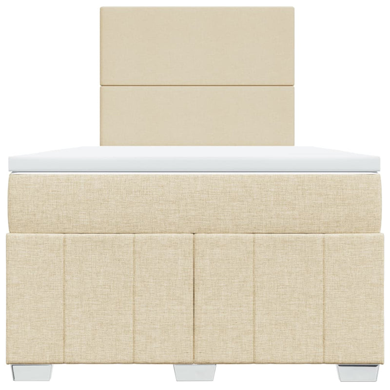 Pat continental cu saltea, crem, 120x190 cm, textil