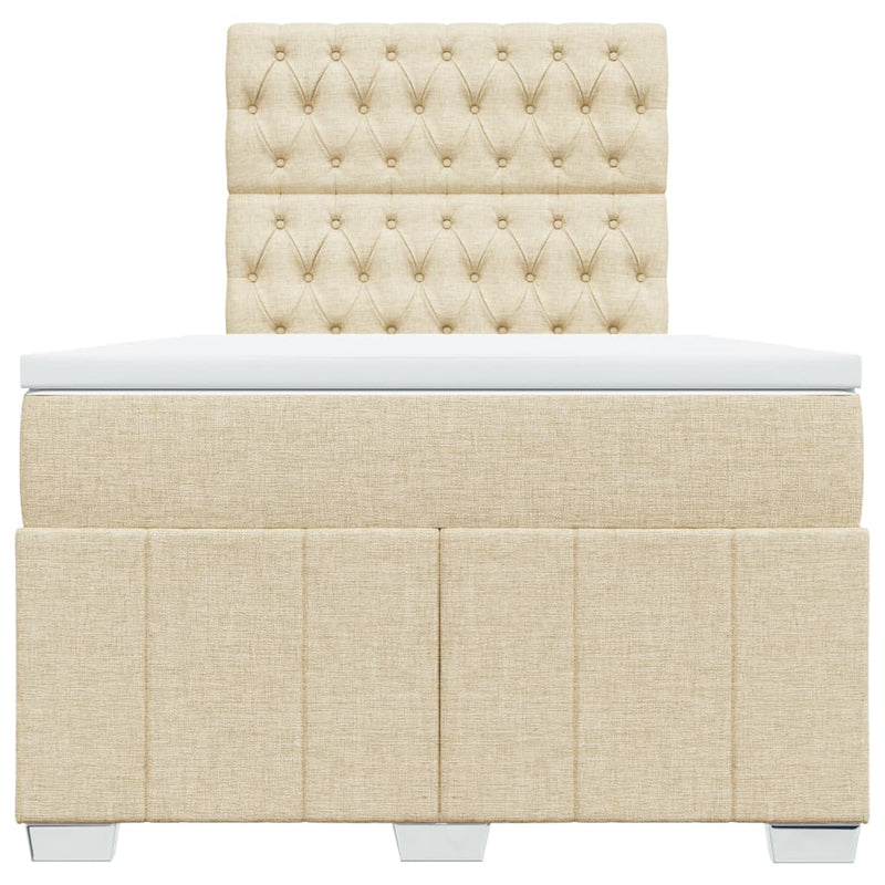 Pat continental cu saltea, crem, 120x190 cm, textil