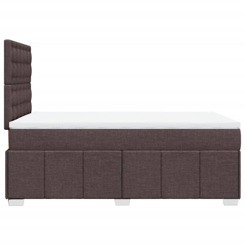Pat box spring cu saltea, maro închis, 120x190 cm, textil