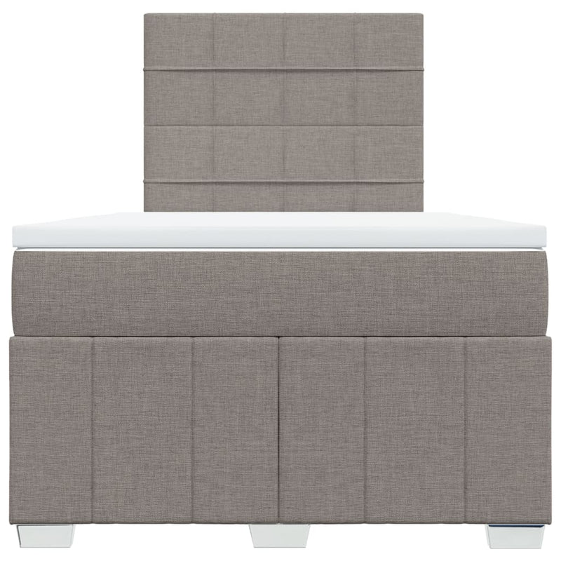 Pat box spring cu saltea, gri taupe, 120x200 cm, textil