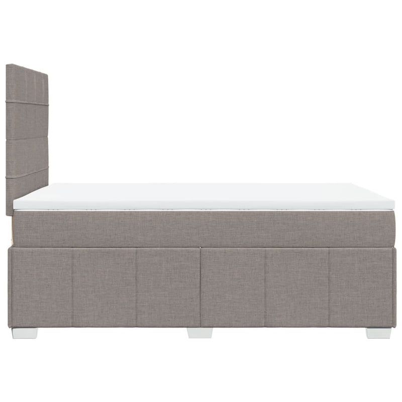 Pat box spring cu saltea, gri taupe, 120x200 cm, textil